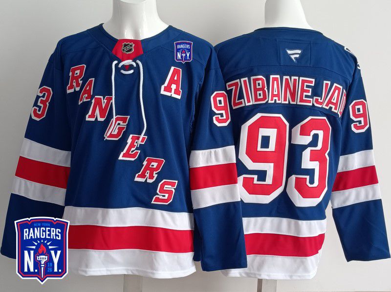 Men New York Rangers #93 Zibanejad Blue 2025 Fanatics Home Premium NHL Jersey style 5->new york rangers->NHL Jersey
